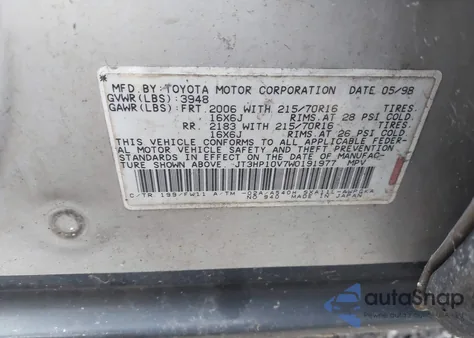 1998 Toyota Rav4 z USA, uszkodzony, nr VIN JT3HP10V7W0191977